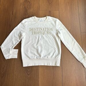 & Other Stories Cream Sweater with Gold Text